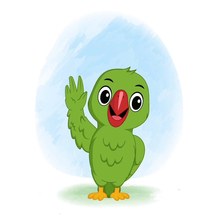 A green parro...